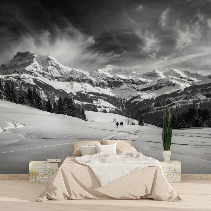 Papier-Panorama-Panorama-Montag...r und weiße Tapisserie 2025