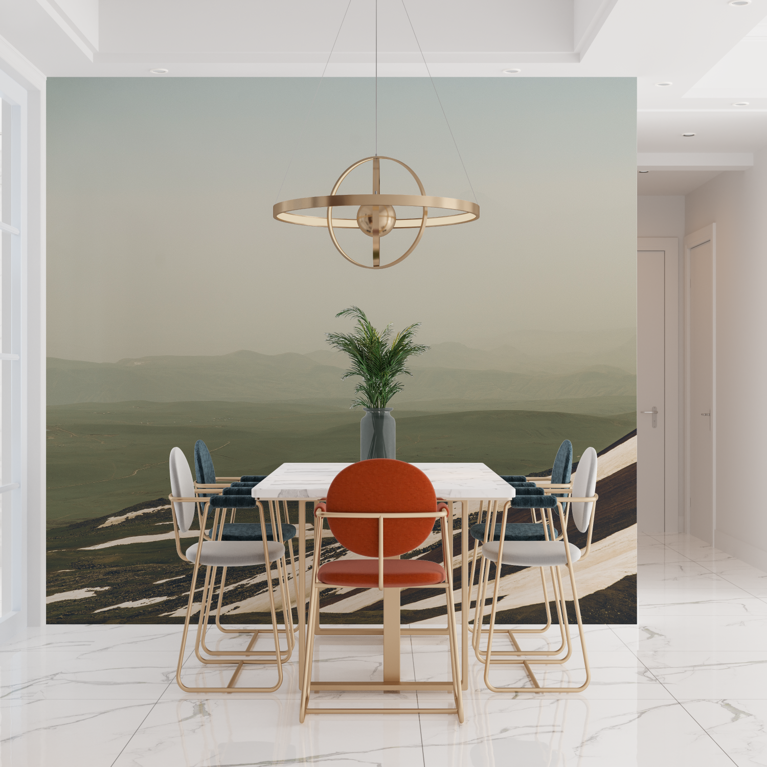 Pastel Mountain Watercolor Wallpaper | Murals Wallpaper