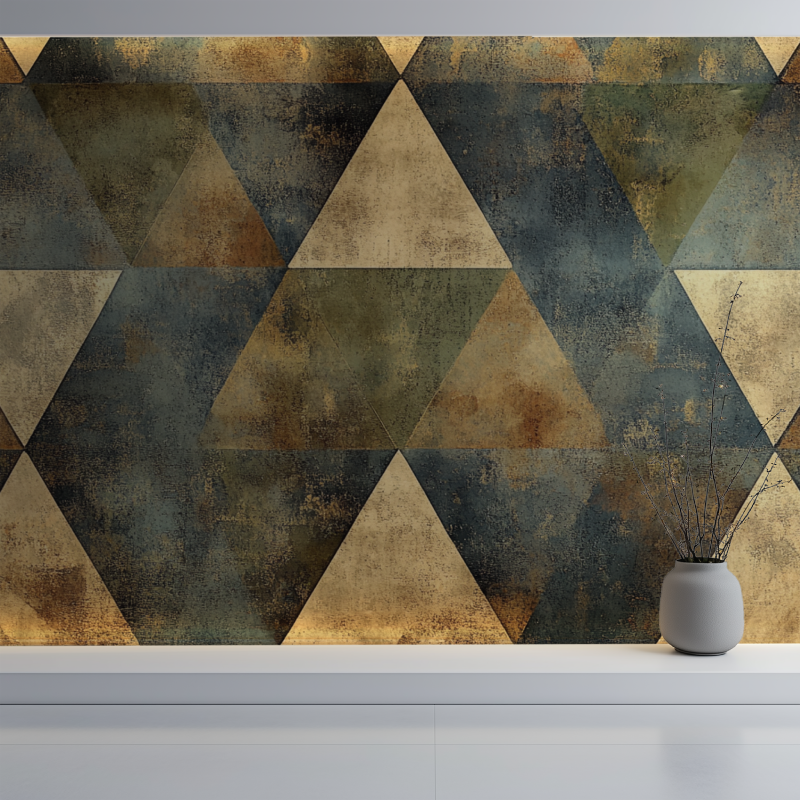 Vintage 3D Triangle Wallpaper | Murals Wallpaper