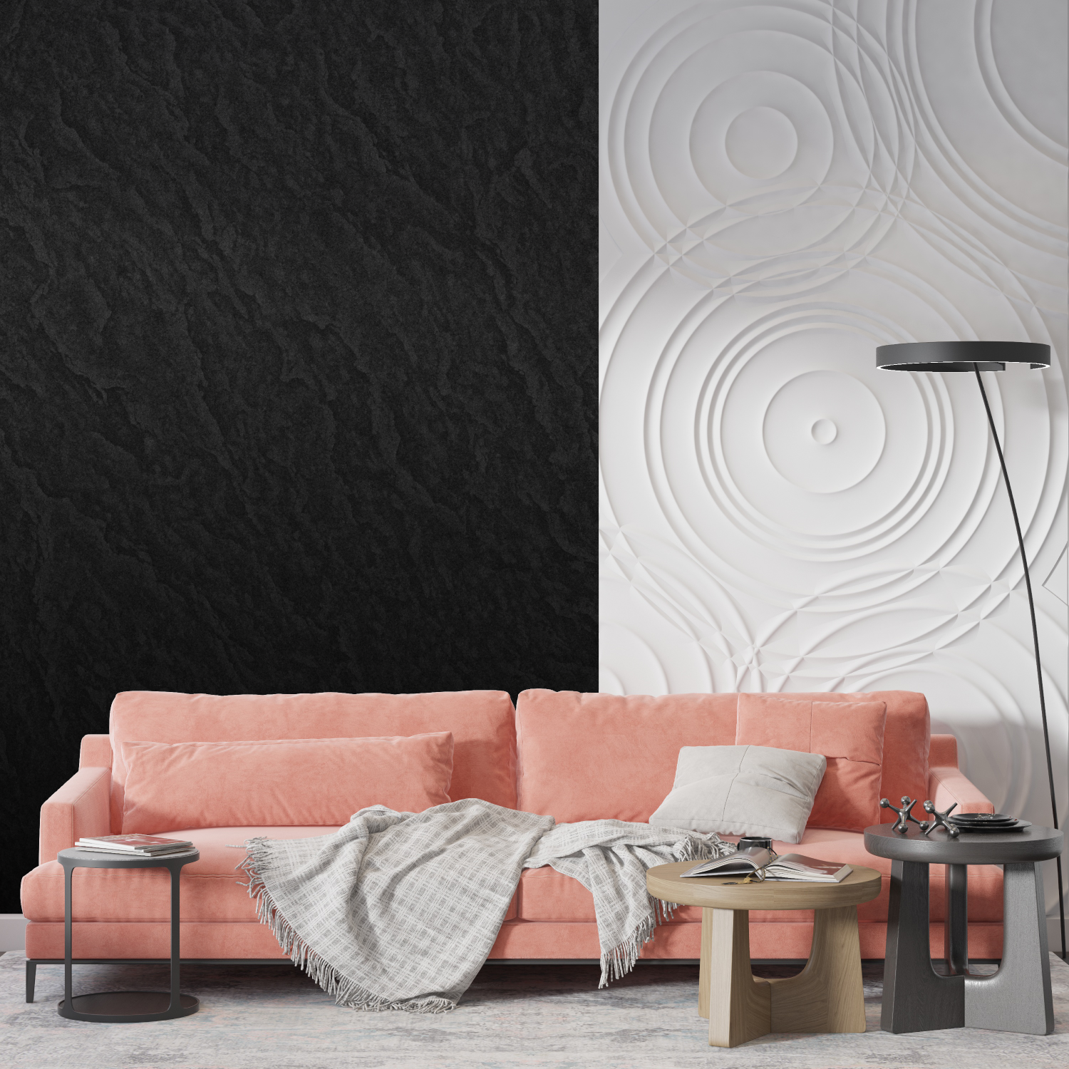 Black Leather Effect Wallpaper | Murals Wallpaper