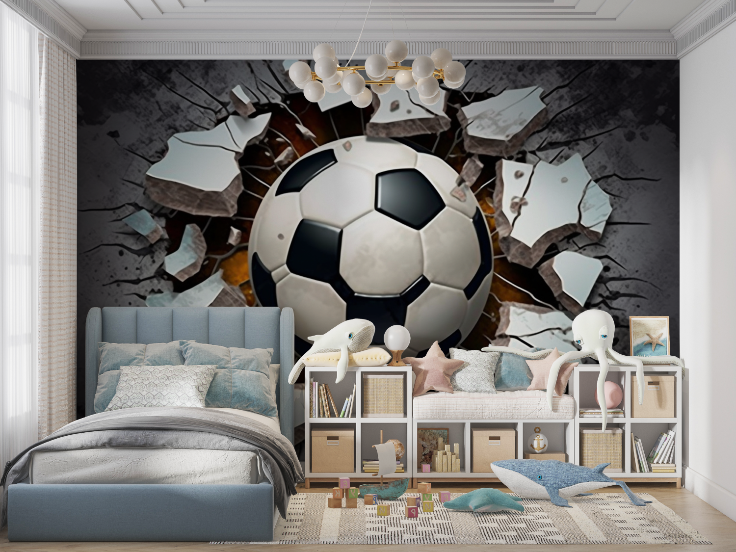 3D Black Soccer Wallpaper | Murals Wallpaper