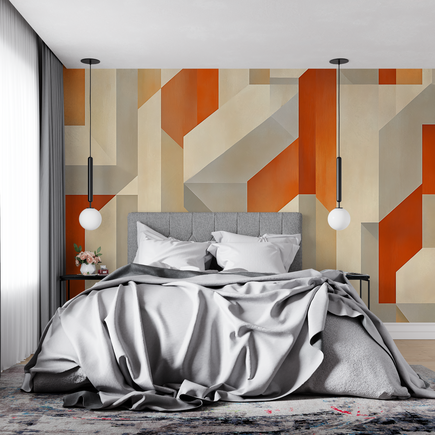Vintage Orange Wallpaper | Murals Wallpaper