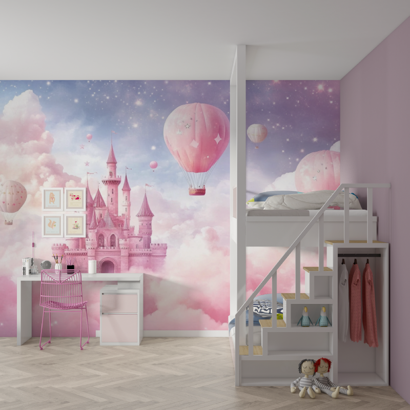 Rose Castle Wallpaper for Girls' Room | Murals Wallpaper