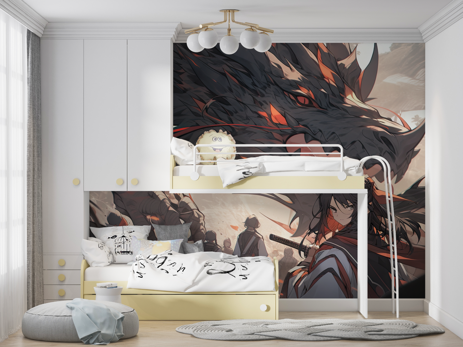 Anime Dragon Protector Wallpaper | Murals Wallpaper