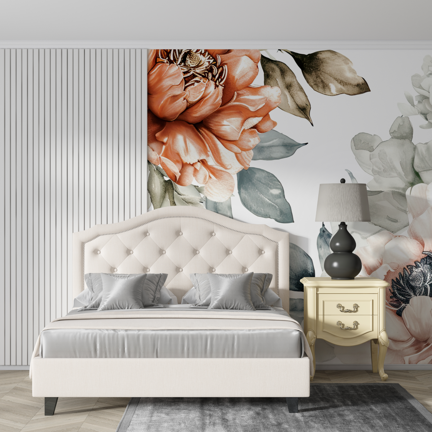 Watercolor Wallpaper Large Flowers | Murals Wallpaper