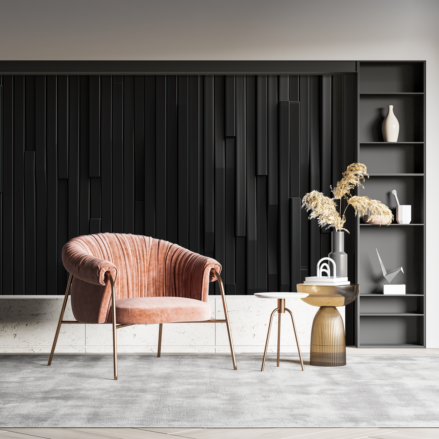 Modernes schwarzes Papier – Merlin Leroy