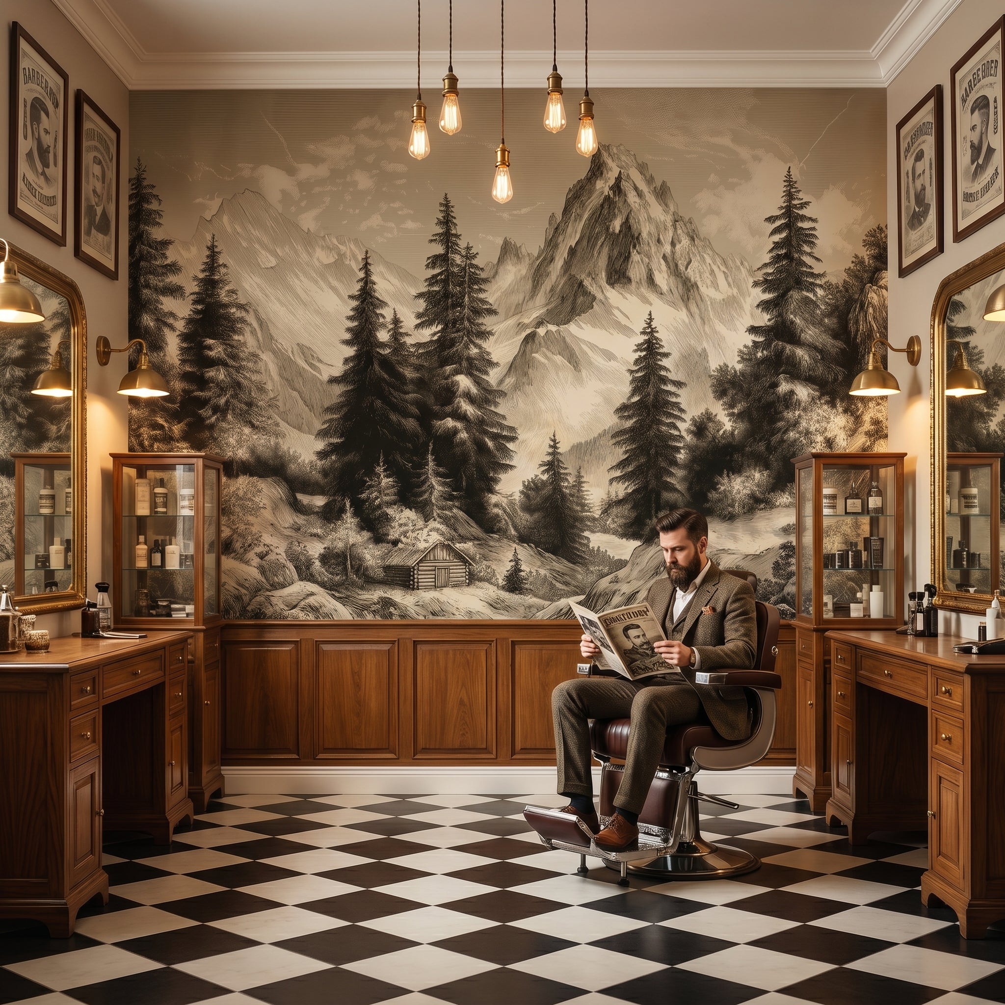 Panoramic Woodland Retreat Wall Mural