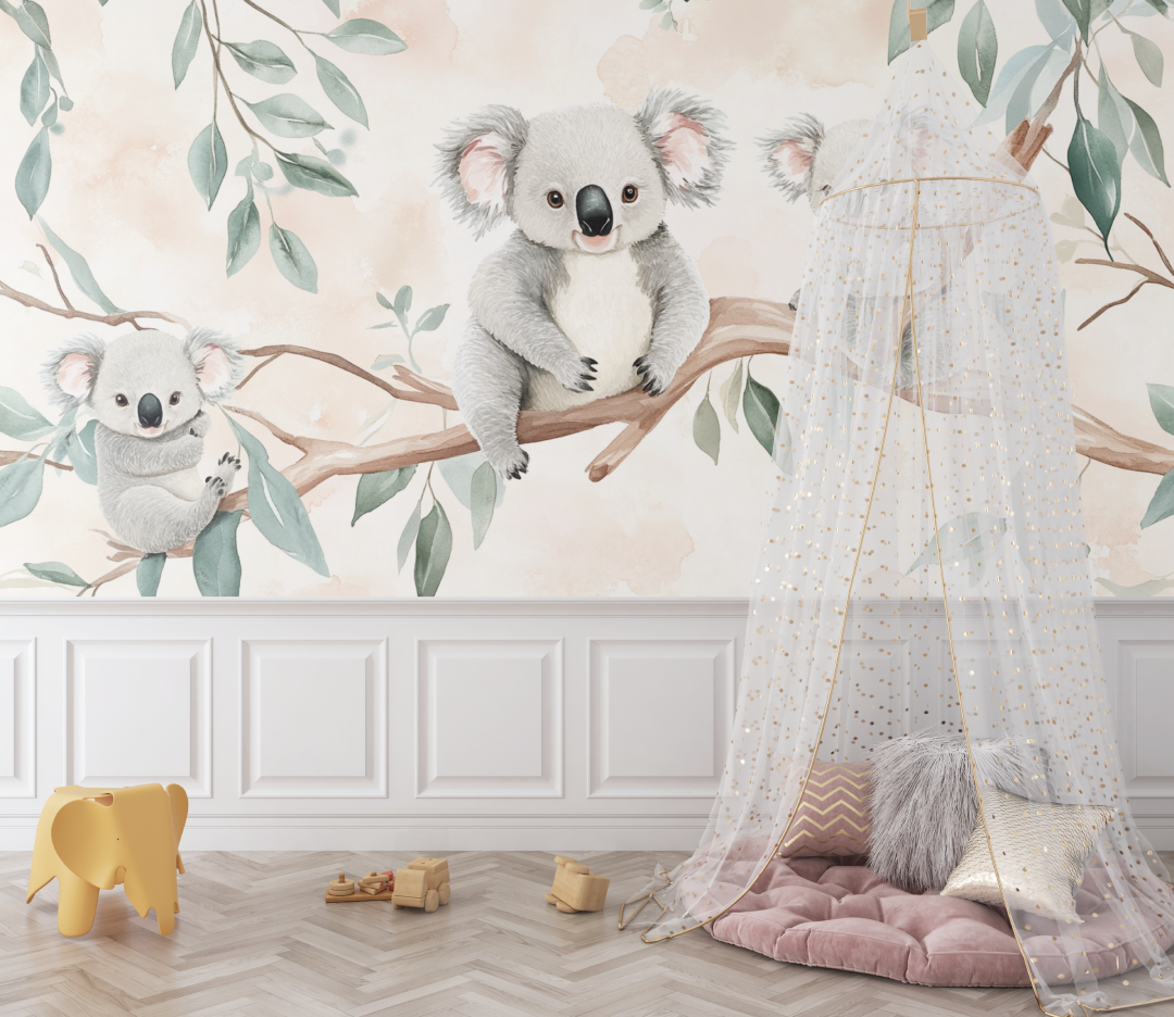 Koala and Morning Dew Wallpaper | Murals Wallpaper