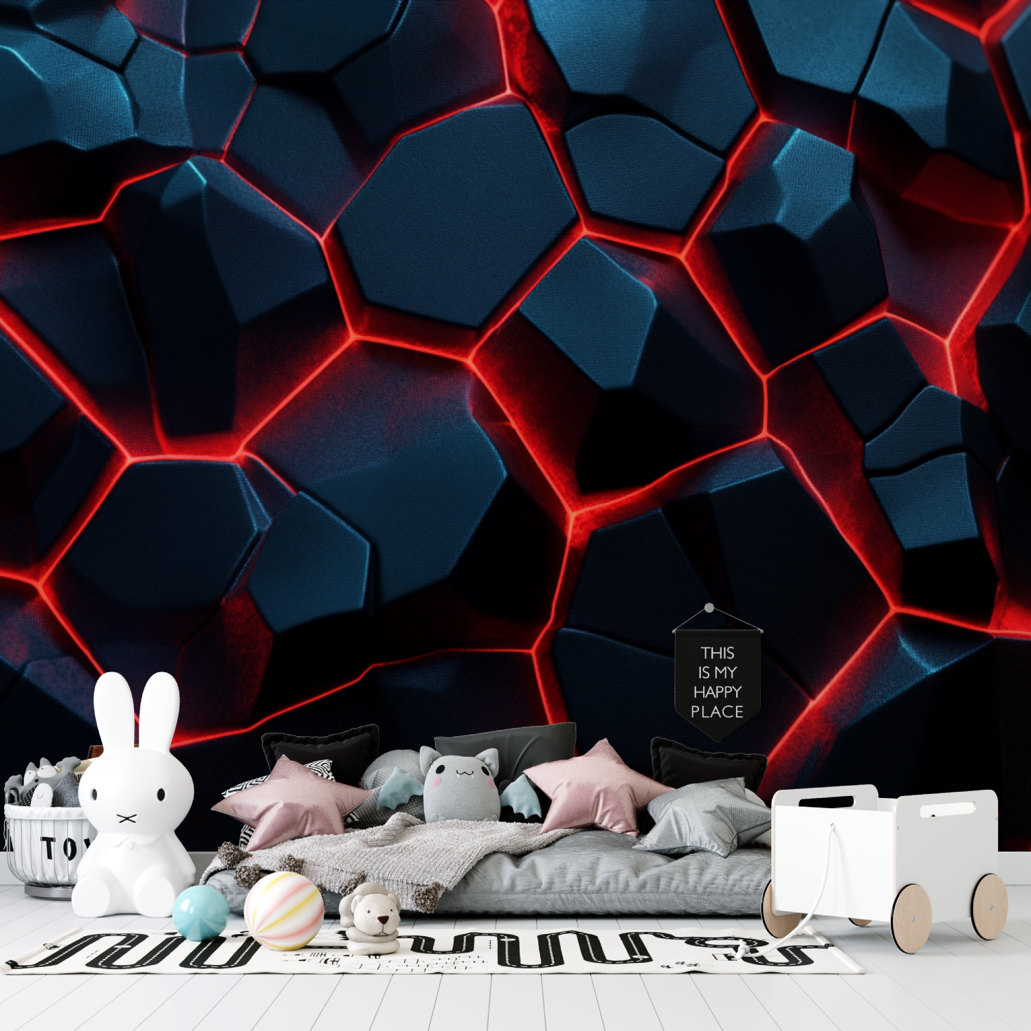Black Neon Gaming Room Wallpaper | Murals Wallpaper
