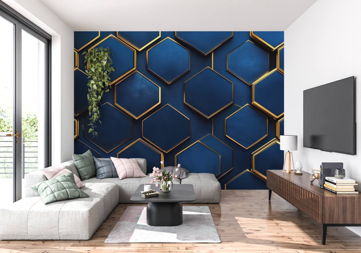 Blue Non-Woven Wallpaper | Murals Wallpaper