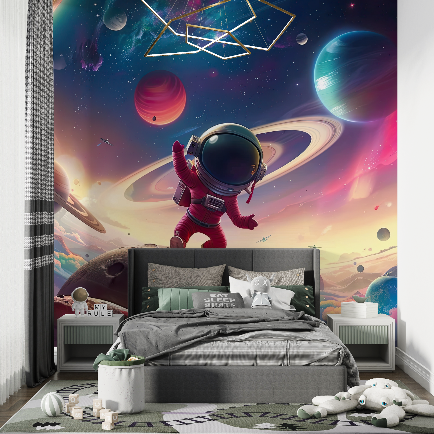 Raumbezogenes Garçon-Farbpapier – Chambre de Garçon