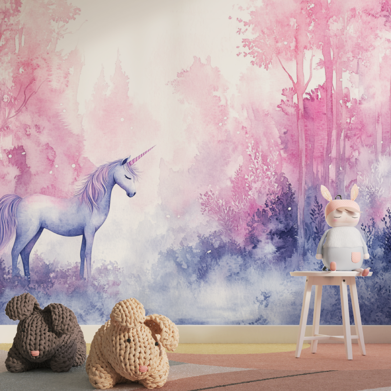 Unicorn Wallpaper in the Woods | Murals Wallpaper