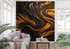 Orange and Black Design Wallpaper | Murals Wallpaper