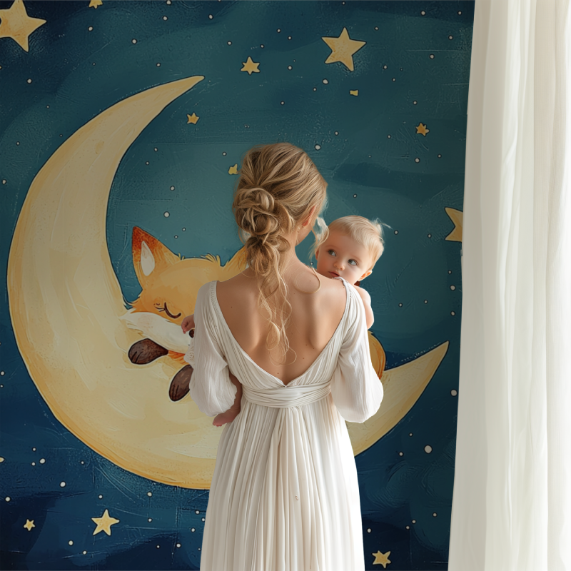 Fox and Moon Wallpaper | Murals Wallpaper