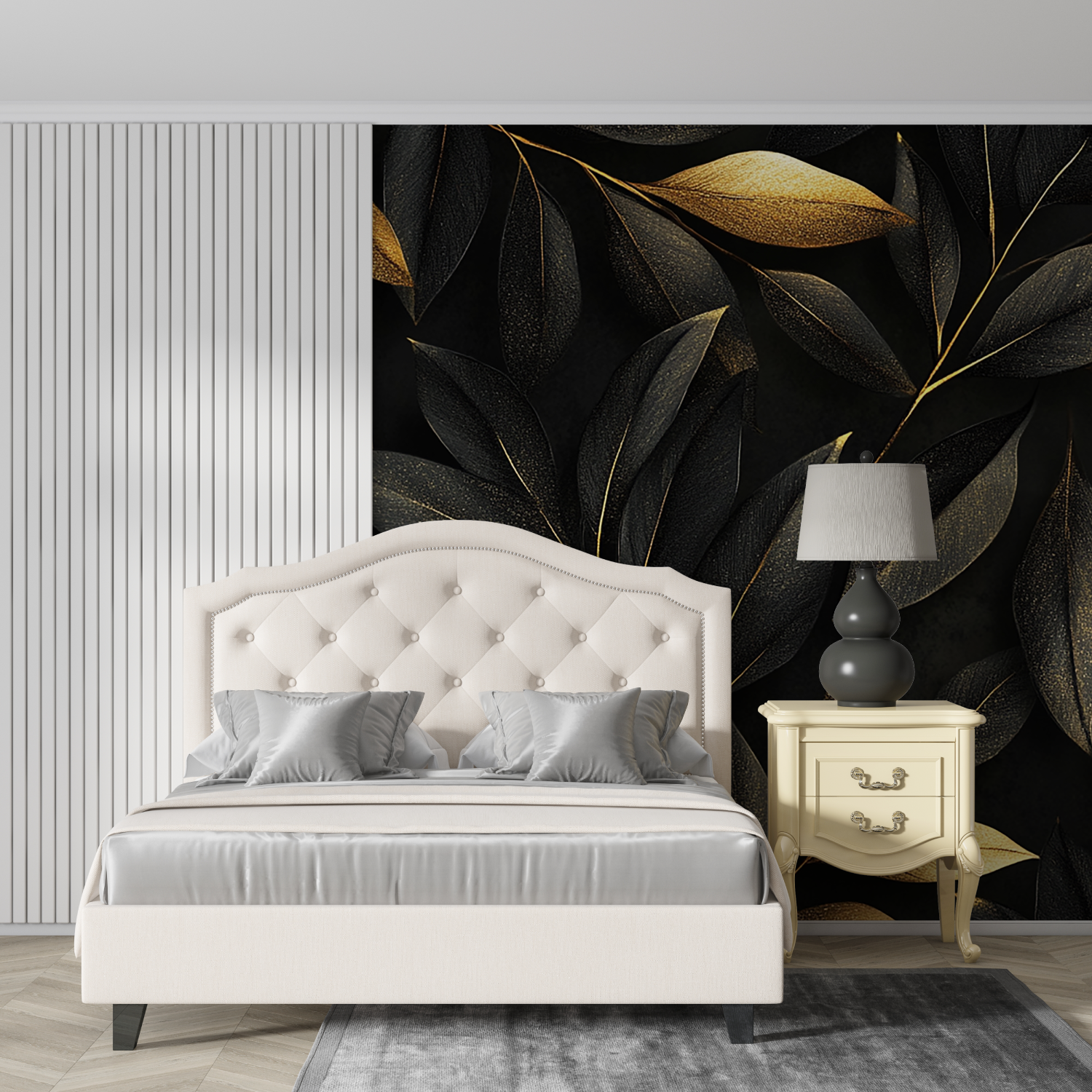 Black and Gold Non-Woven Wallpaper | Murals Wallpaper