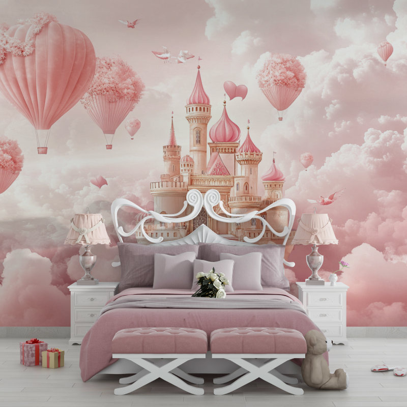 Princess Hot Air Balloon Castle Wallpaper | Murals Wallpaper