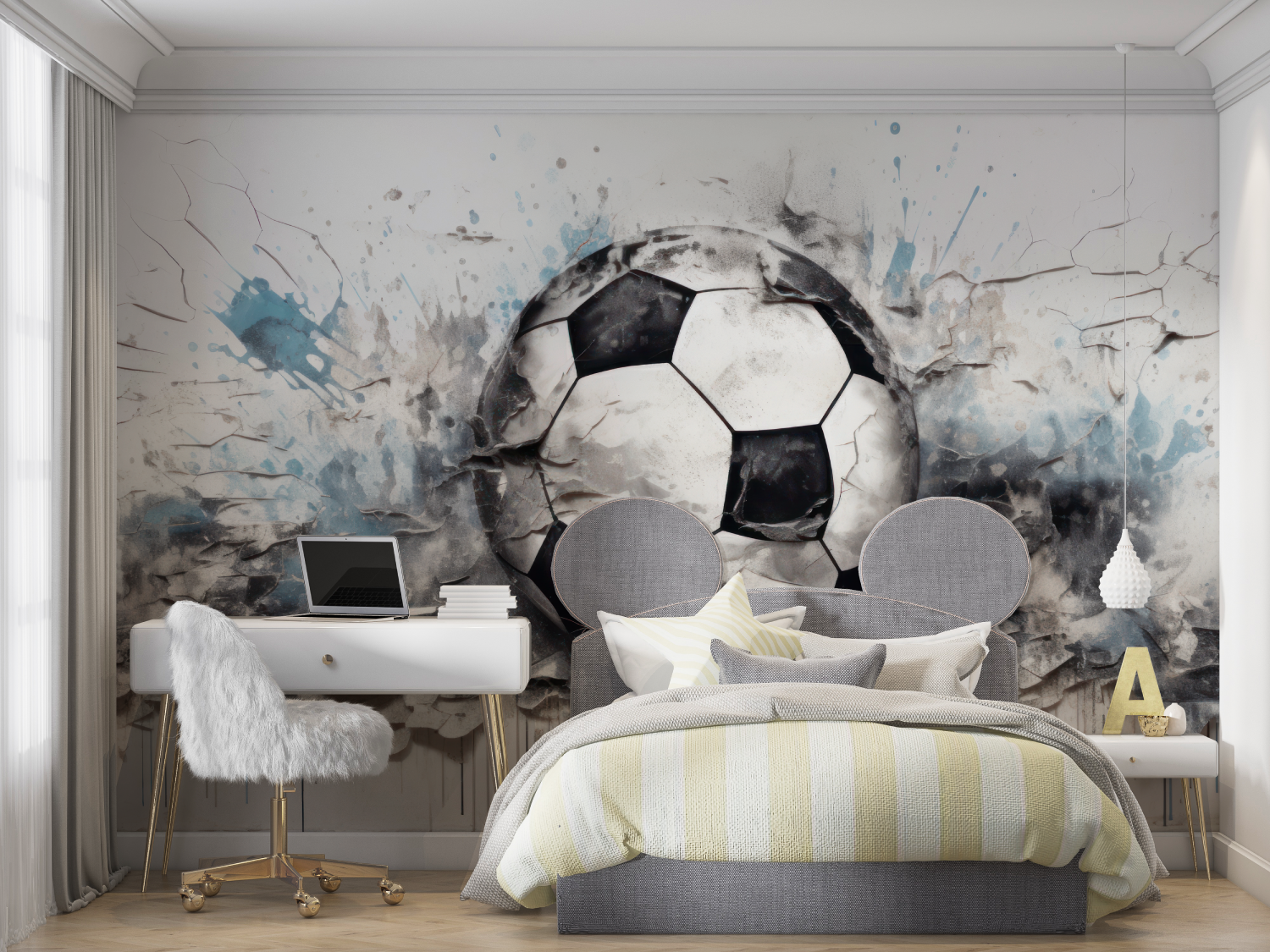 Tapete 3D-Fuß-Graffiti für das Zimmer mit Panoramablick