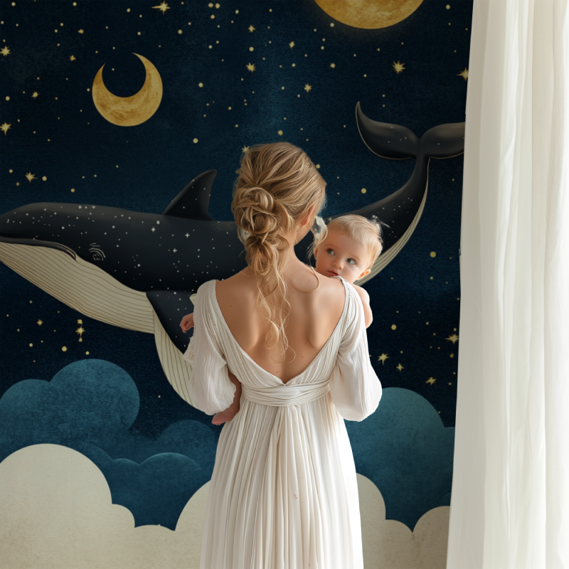Night Whale Wallpaper | Murals Wallpaper