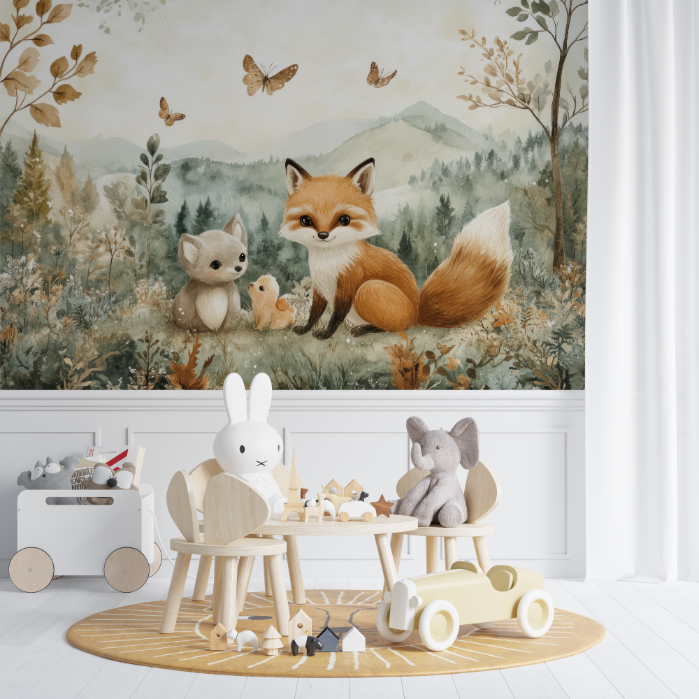 Fox and Soft Forest Wallpaper | Murals Wallpaper