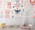 Baby Fox Wallpaper Pink Pattern | Murals Wallpaper