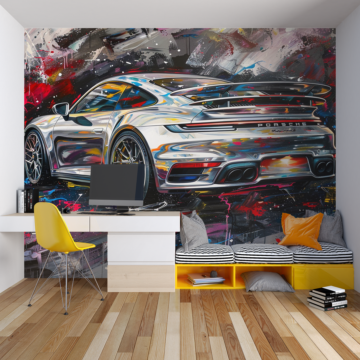 Tapeten für Autos, Porsche, Chambre, Garcon, lit