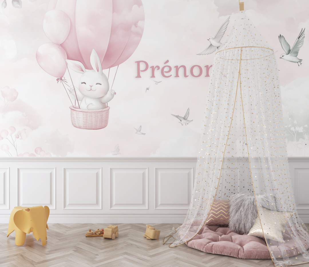 Papier-Peint Prenom Bebe Lapin Bebe