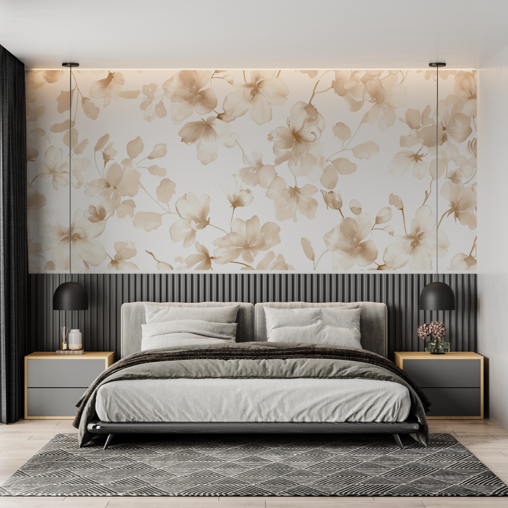 Soft Taupe Cocooning Wallpaper | Murals Wallpaper