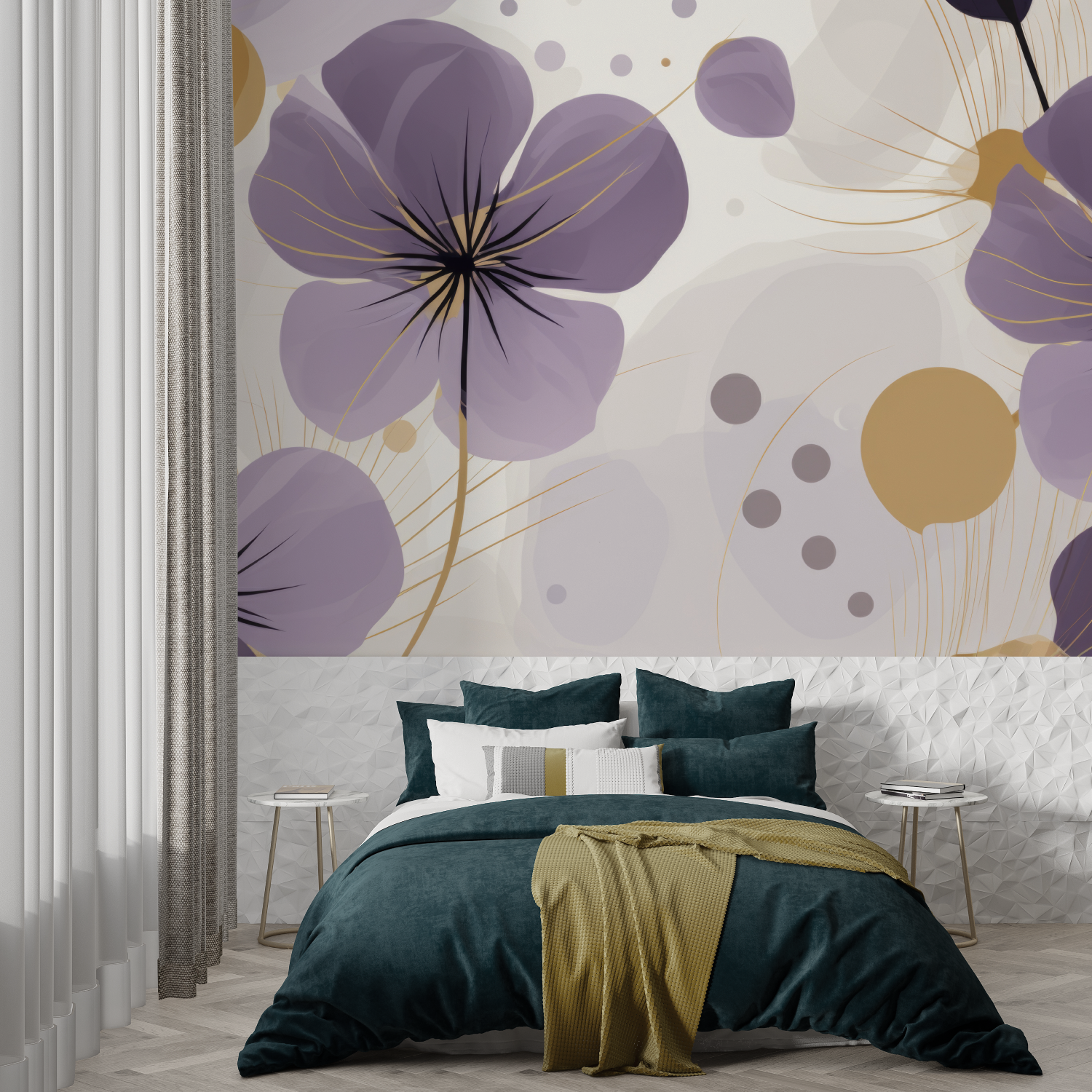 Purple and Gray Wallpaper | Murals Wallpaper