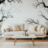 Papier peint arbre noir et banc canape simple