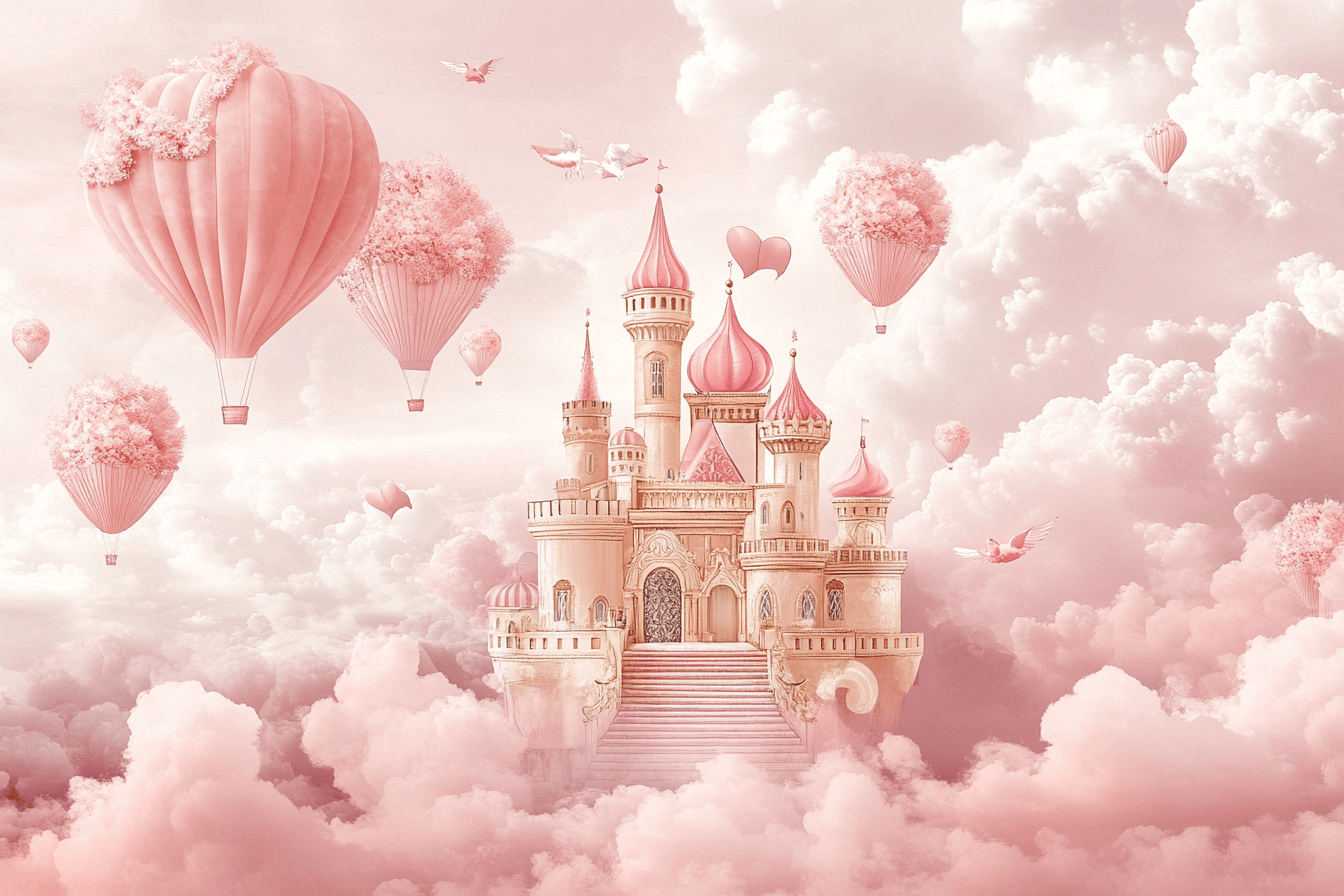 Princess Hot Air Balloon Castle Wallpaper | Murals Wallpaper
