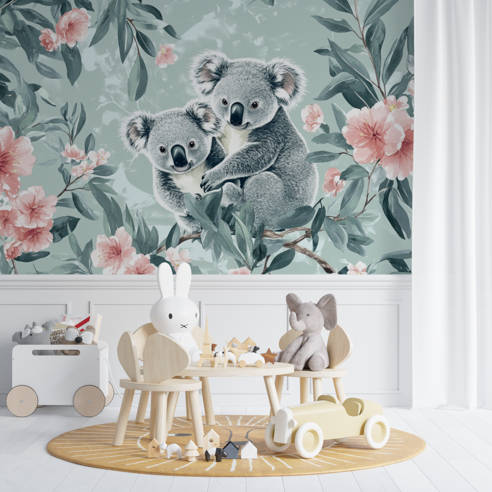 Koala and Powdered Foliage Wallpaper | Murals Wallpaper