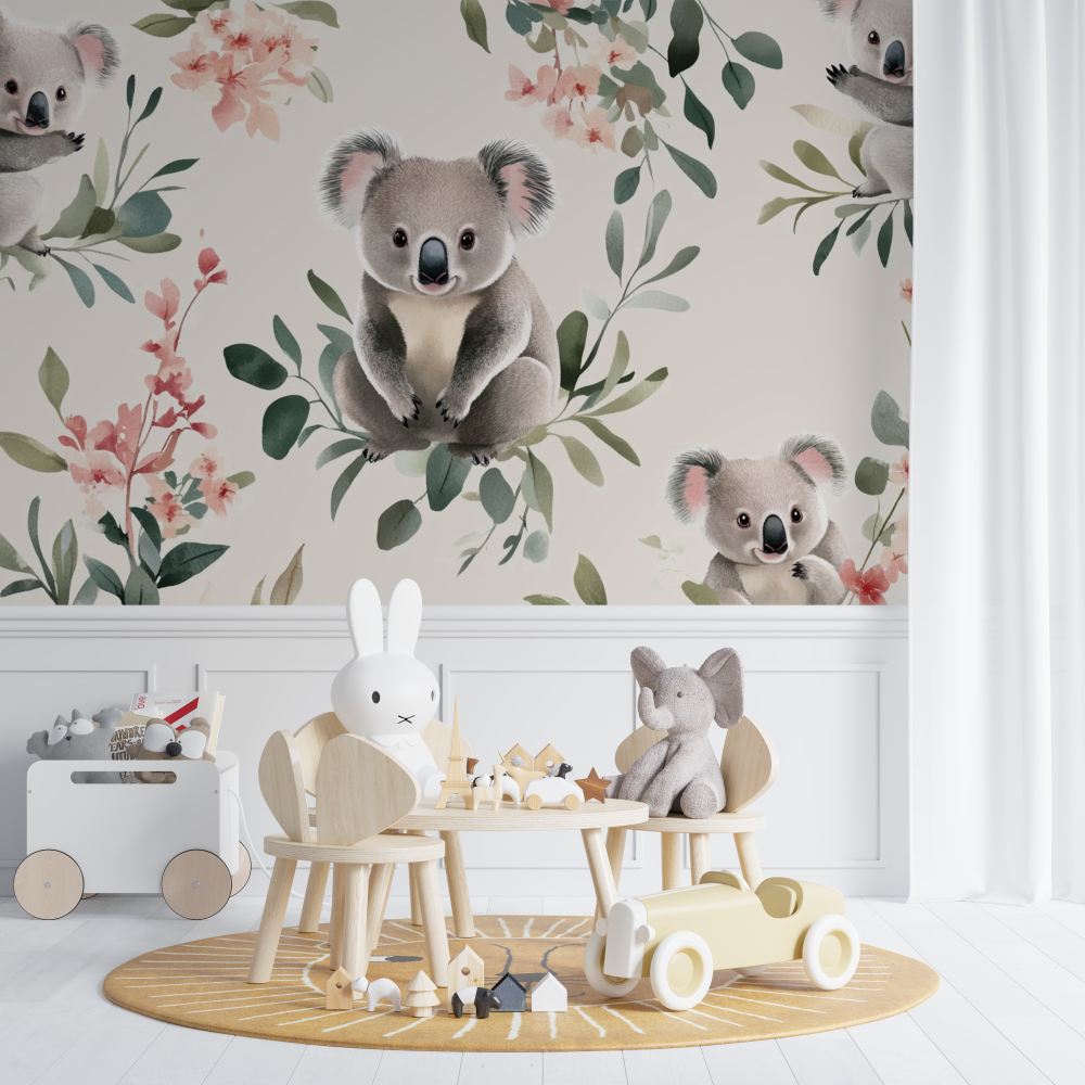 Koala Wallpaper and Silk Ribbon | Murals Wallpaper