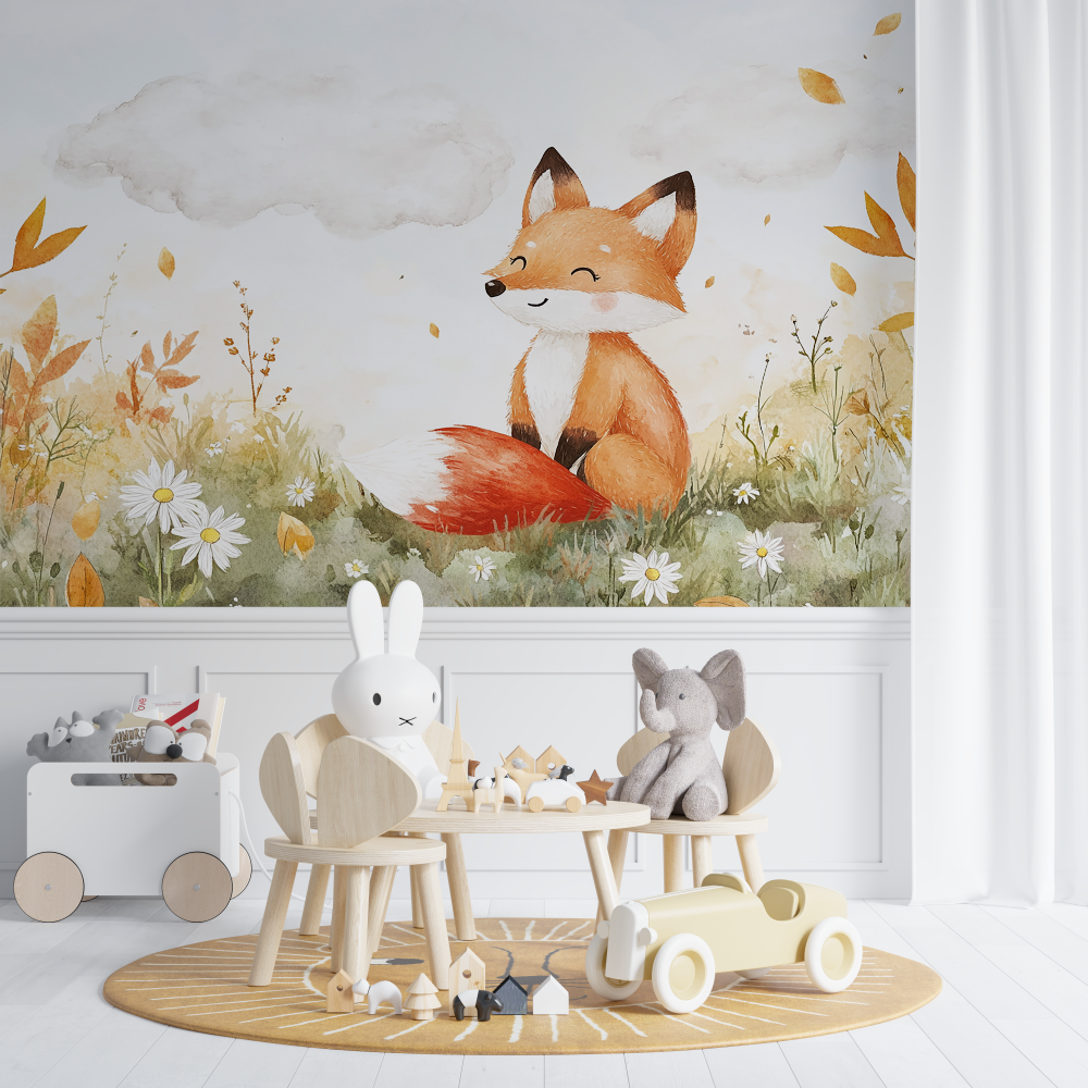 Cute Fox Wallpaper | Murals Wallpaper