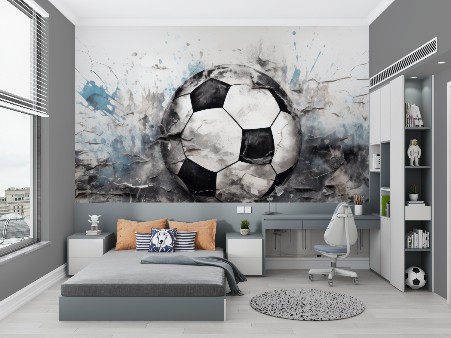 3D Football Graffiti Wallpaper | Murals Wallpaper