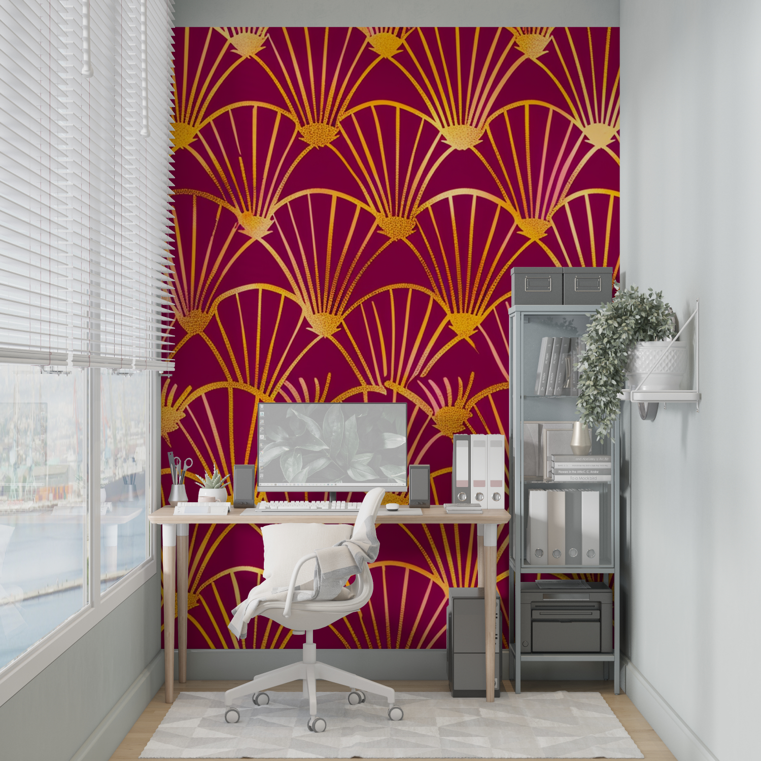 Red Gold Pattern Wallpaper | Murals Wallpaper