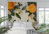 Tapeten Vintage Arbre Orange - tendance mur