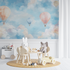 Watercolor Hot Air Balloon and Clouds Wallpaper | Murals Wallpaper