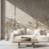 Tree branch beige mural wallpaper canape tendance