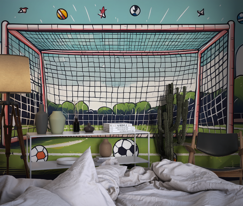 Chambre papier peint foot chambre dado1