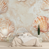 Terracotta Wallpaper with Shell Patterns | Murals Wallpaper