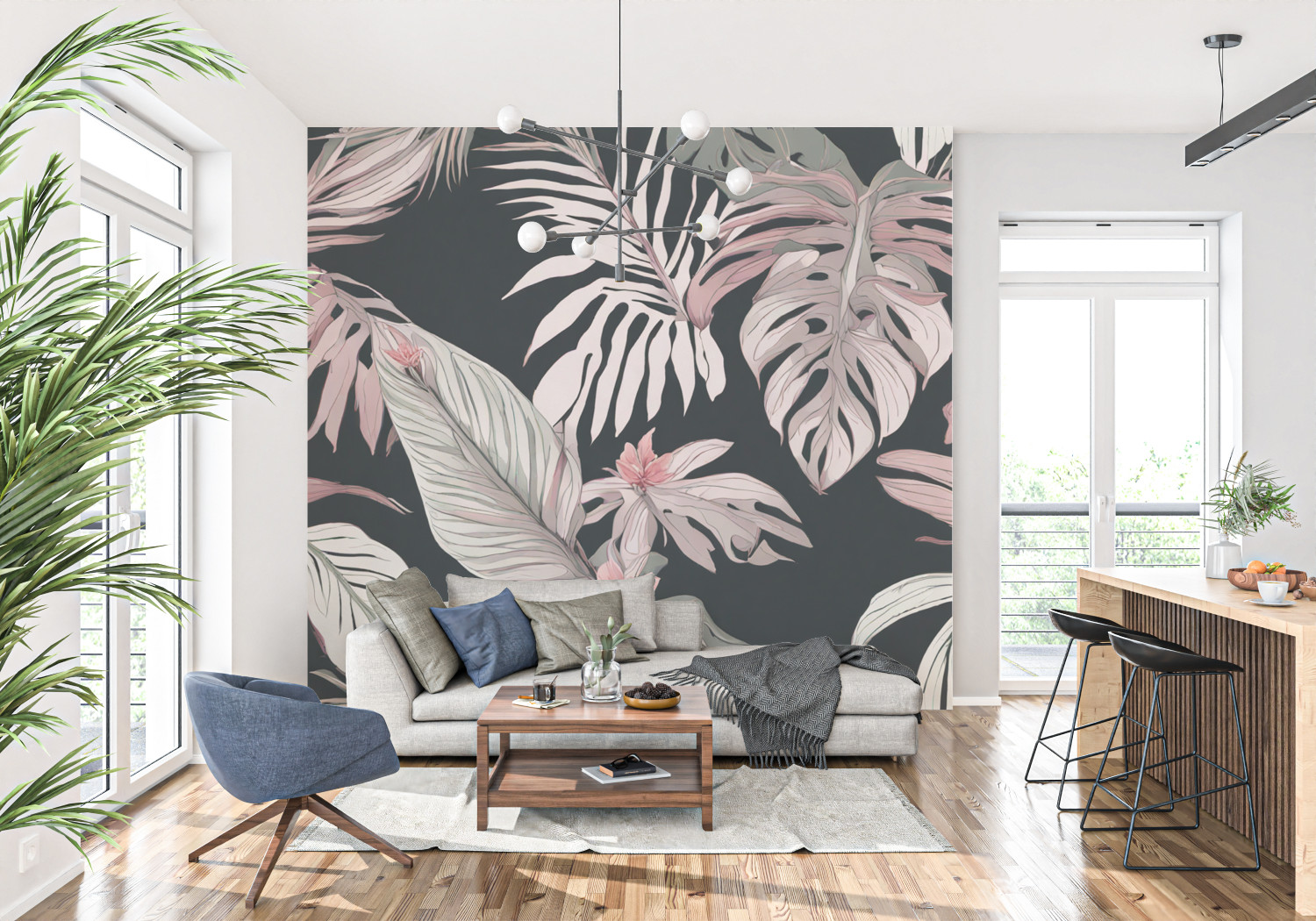 Pink Green Wallpaper | Murals Wallpaper
