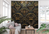 3D Black and Gold Art Deco Floral Wallpaper | Murals Wallpaper