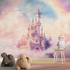 Prinzessin-Regenbogenschloss-Tapete | Wandbildtapete