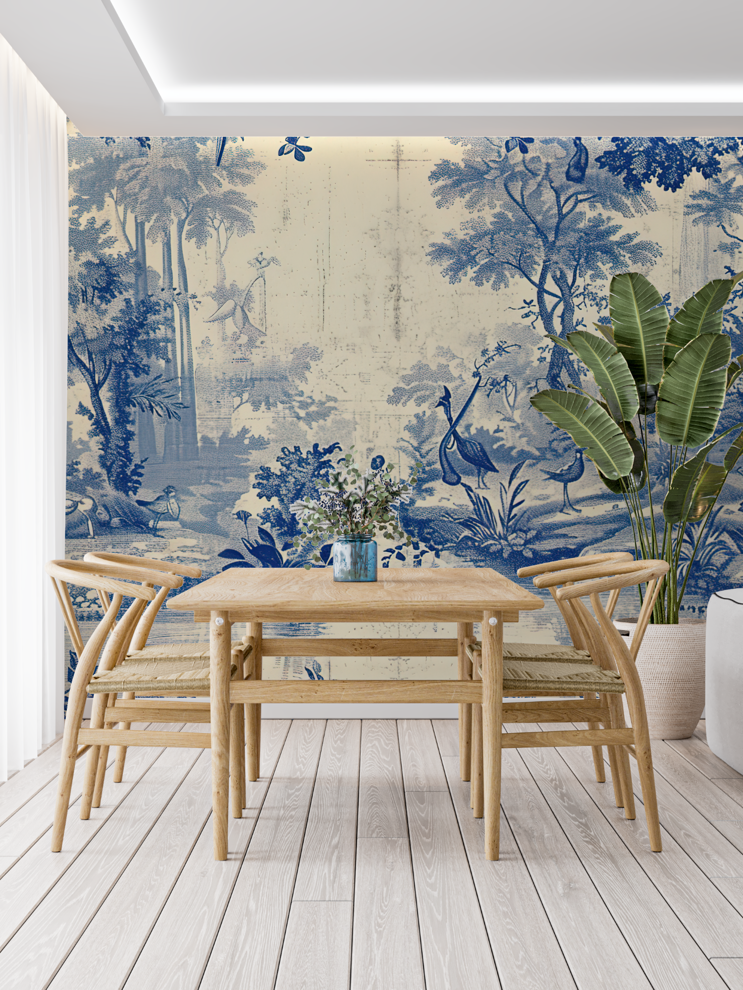 Antique Pond Toile Wallpaper | Murals Wallpaper