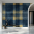 Vintage Blue Yellow Tartan Wallpaper | Murals Wallpaper