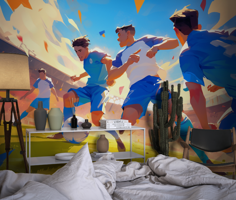 Ados papier peint foot chambre dado1