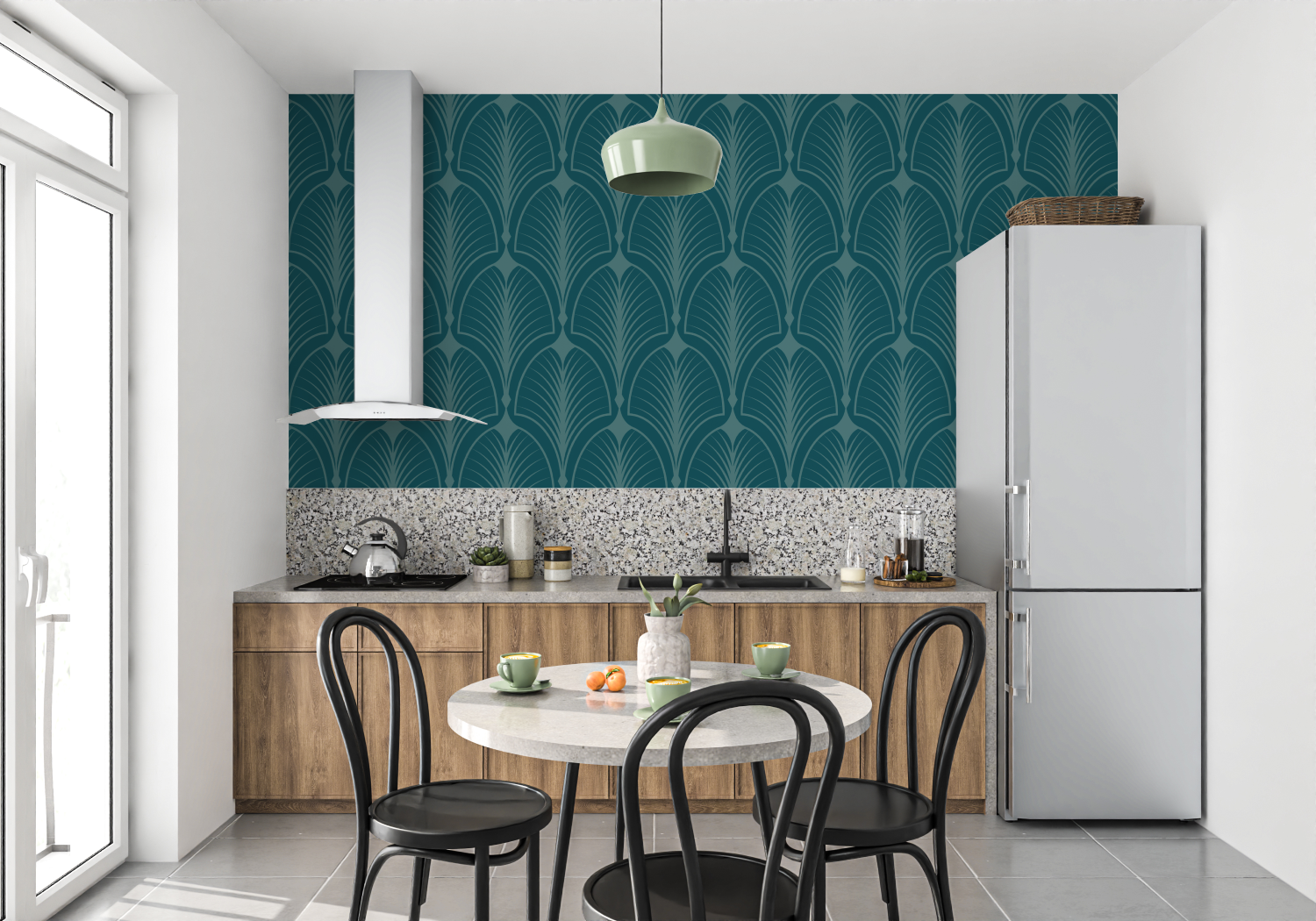 Peacock Blue Pattern Wallpaper | Murals Wallpaper