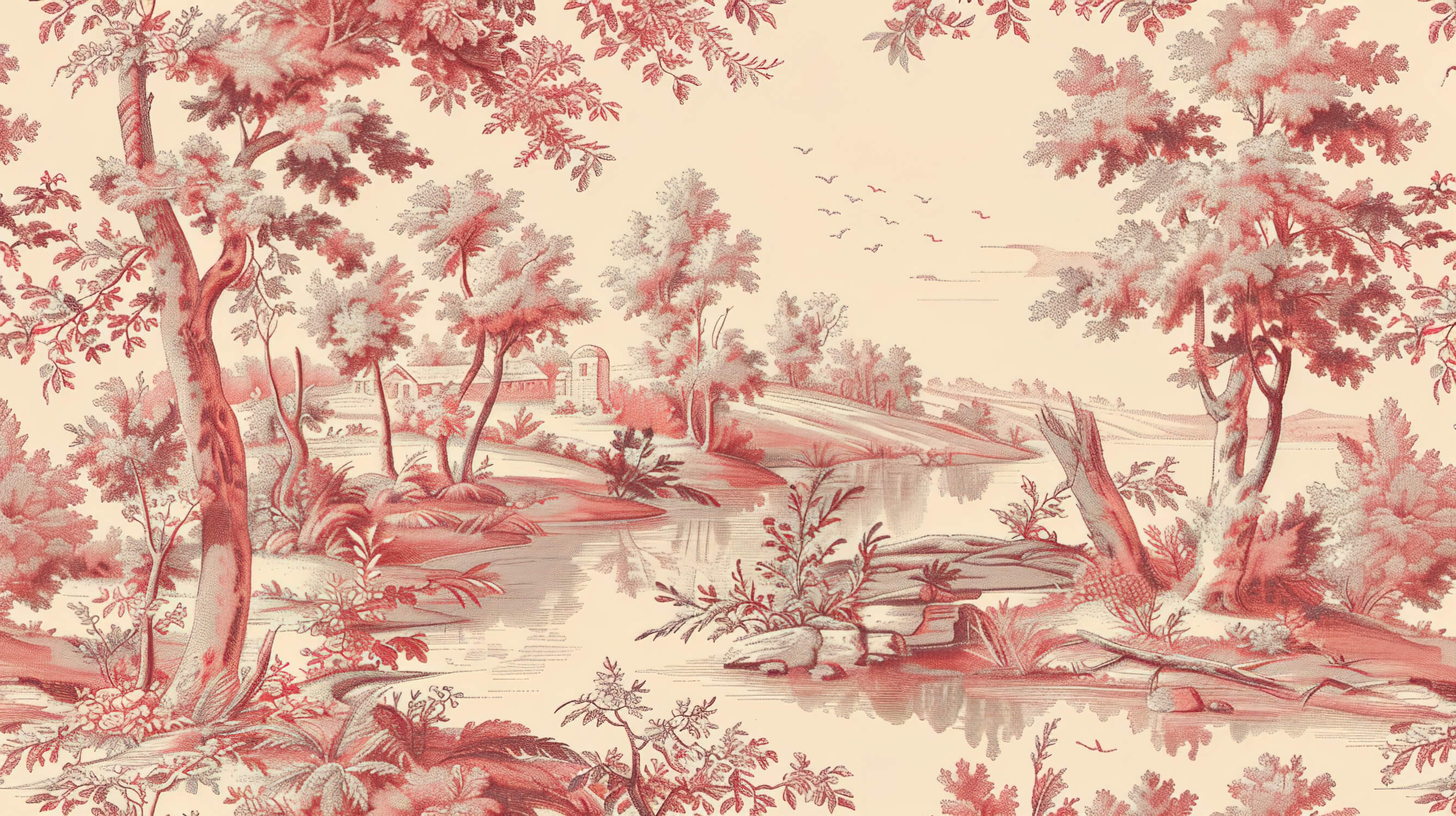 Artistic Toile de Jouy Wallpaper | Murals Wallpaper