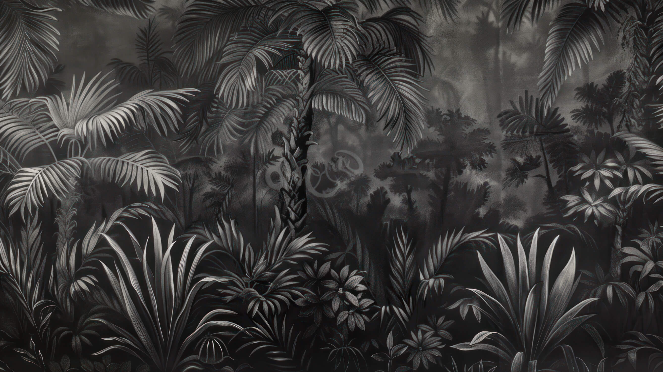 Tropical Wallpaper Black Background | Murals Wallpaper
