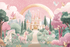 Princess Kingdom and Rainbow Wallpaper | Murals Wallpaper